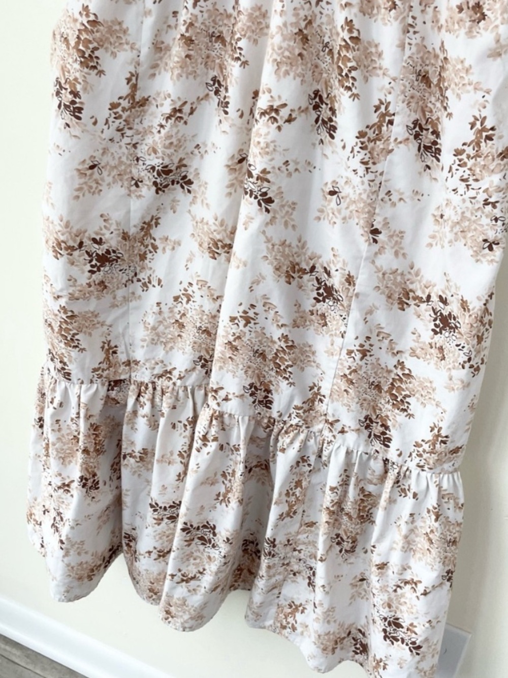 Abercrombie & Fitch Floral Babydoll Midi Dress Ruffle Sleeve L Large - Picture 4 of 7